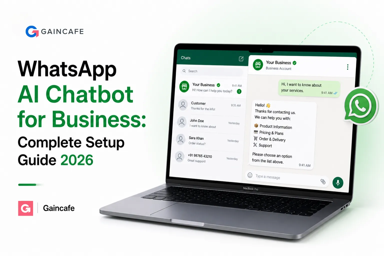 WhatsApp AI Chatbot for Business: Complete Setup Guide 2026 | Gaincafe