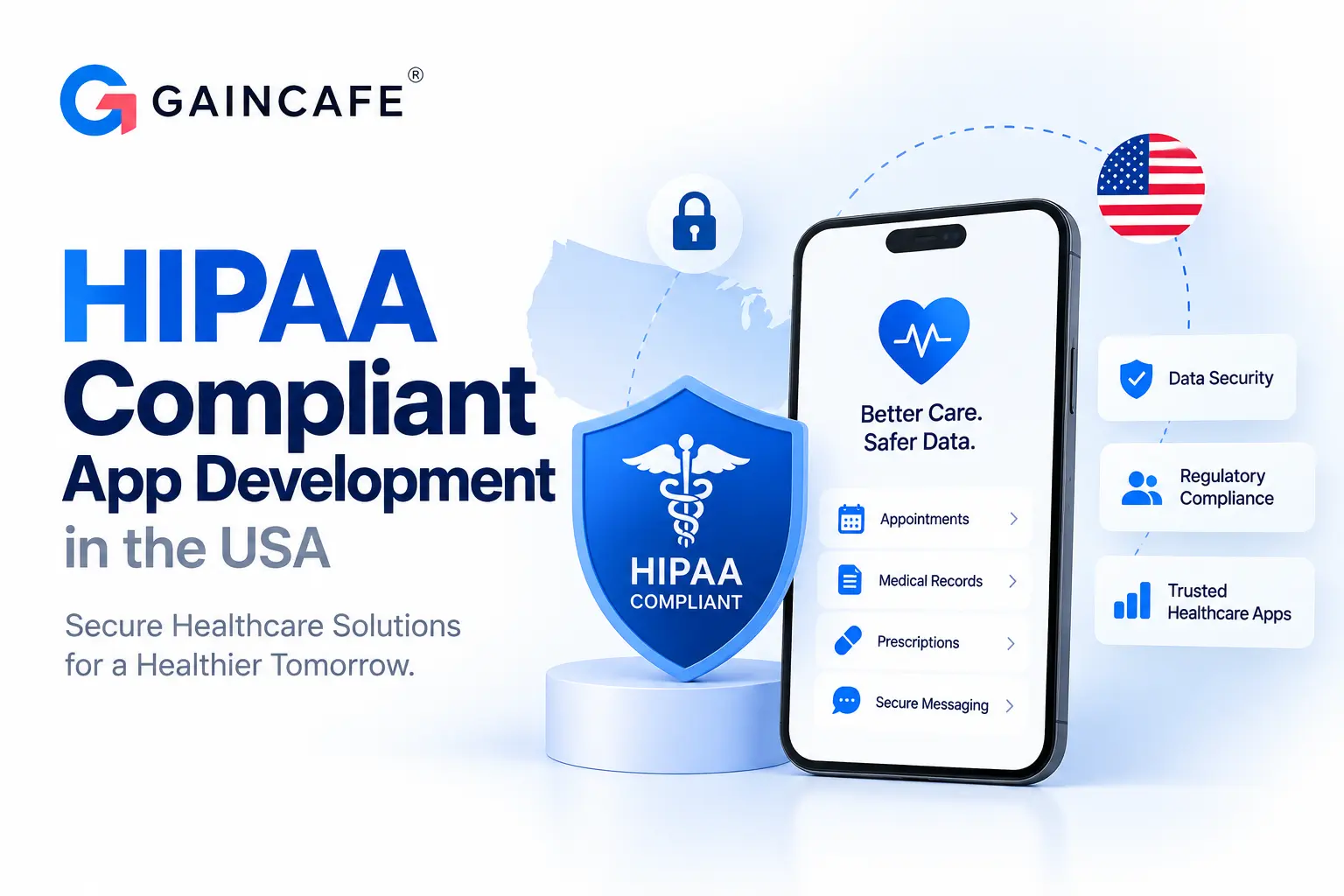 HIPAA Compliant App Development Cost in USA 2026 | Gaincafe