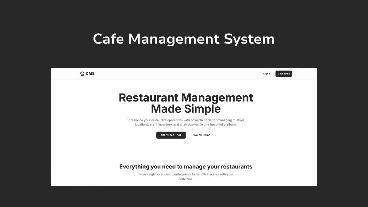 Cafe Management System