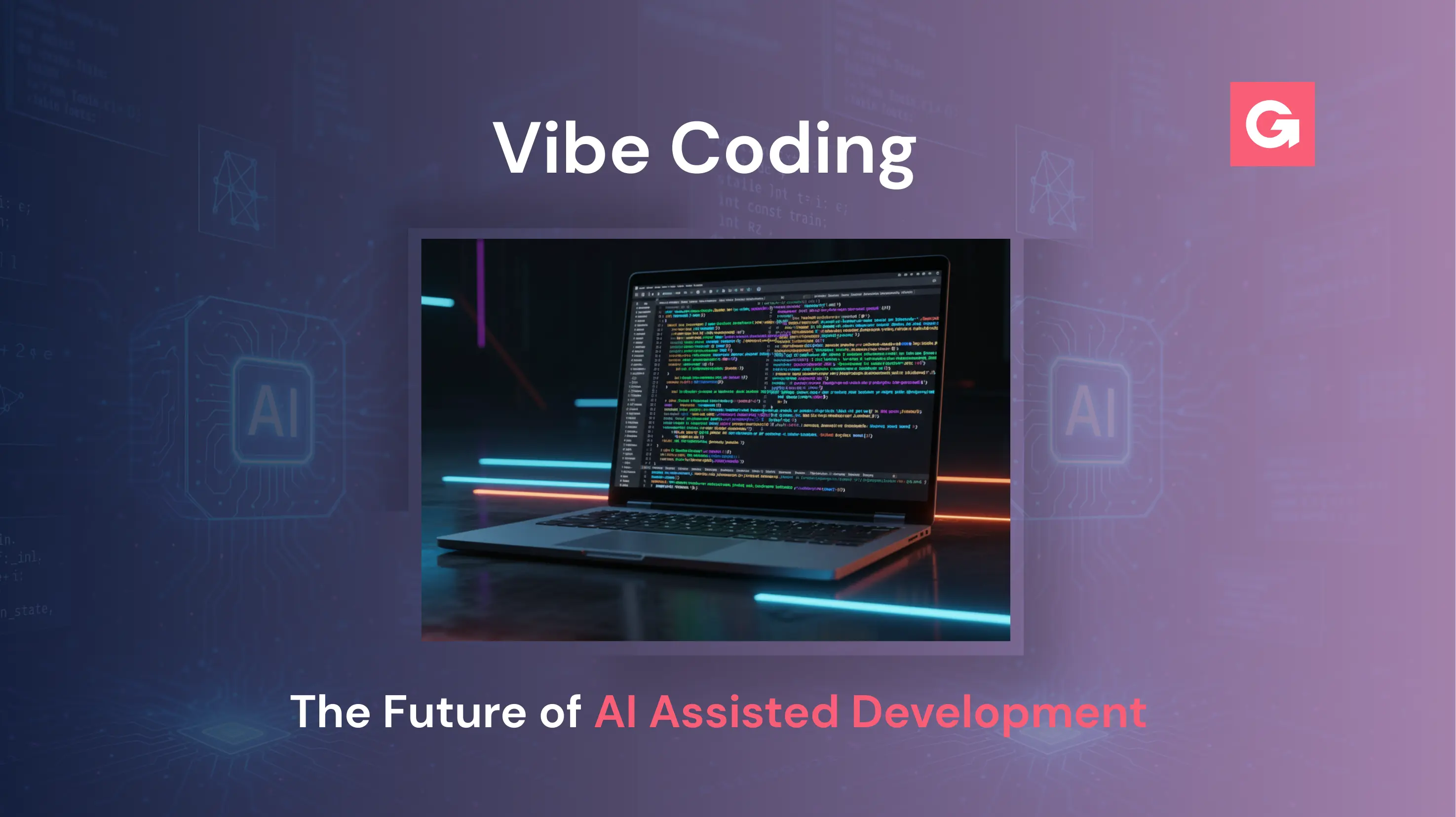 Human developer collaborating with an AI assistant in a modern workspace