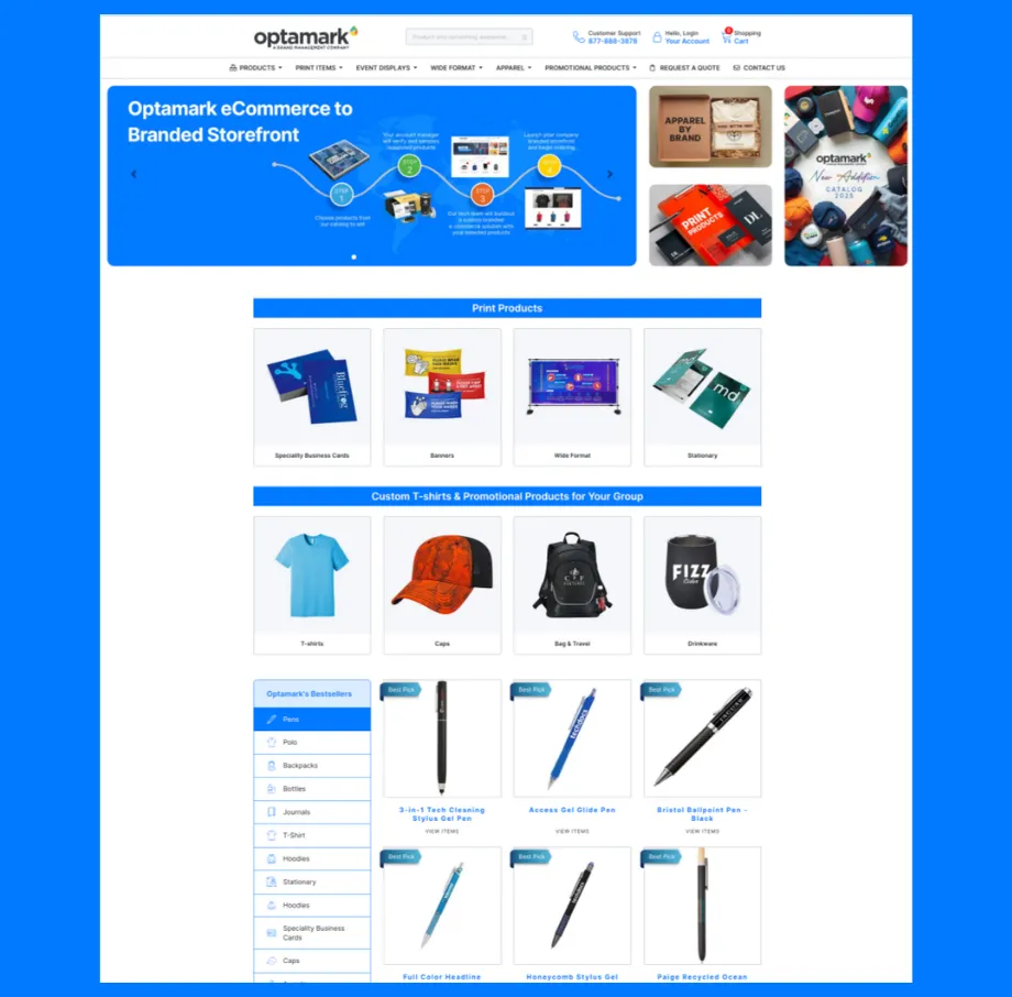 Optamark — Enterprise Marketing & B2B E-Commerce Platform with Custom SaaS Architecture