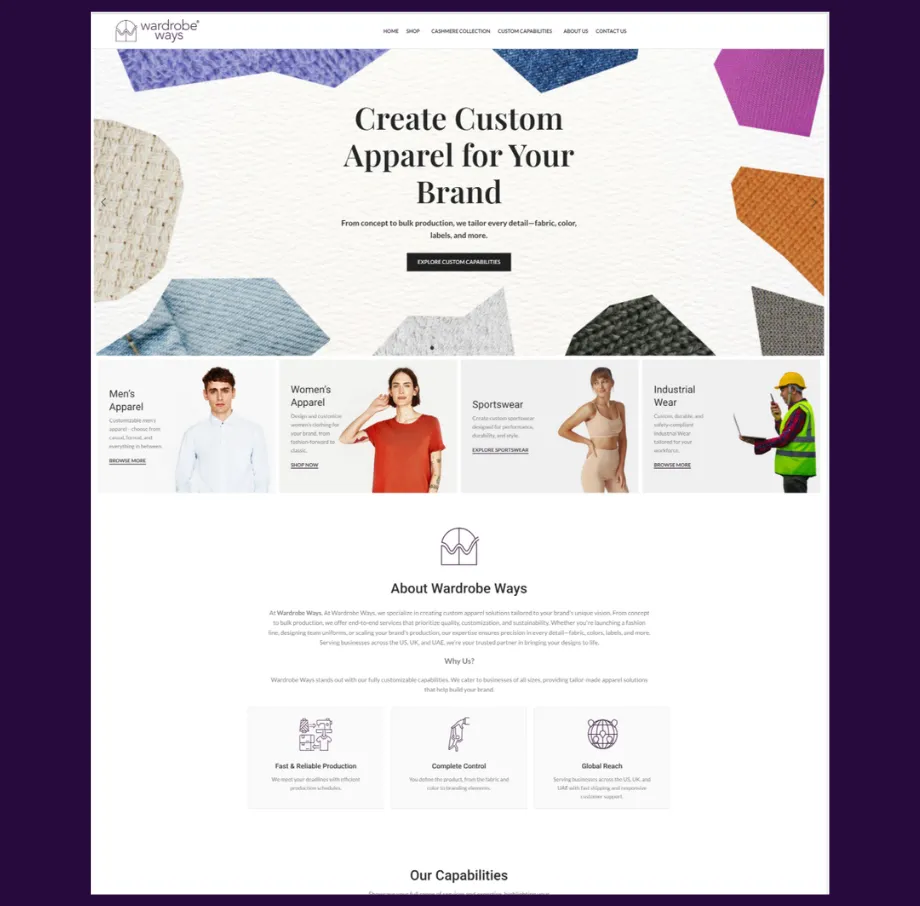 Wardrobe Ways — Fashion E-Commerce Platform with WordPress & Conversion-Focused UX