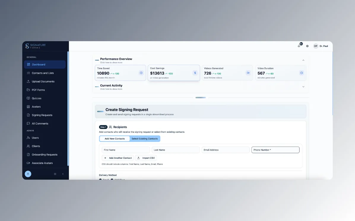 Signature Forms - AI Avatar Consent Sign App