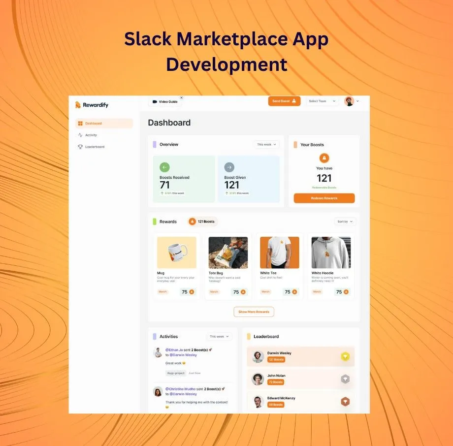 Rewardify Slack App, Website & Dashboard