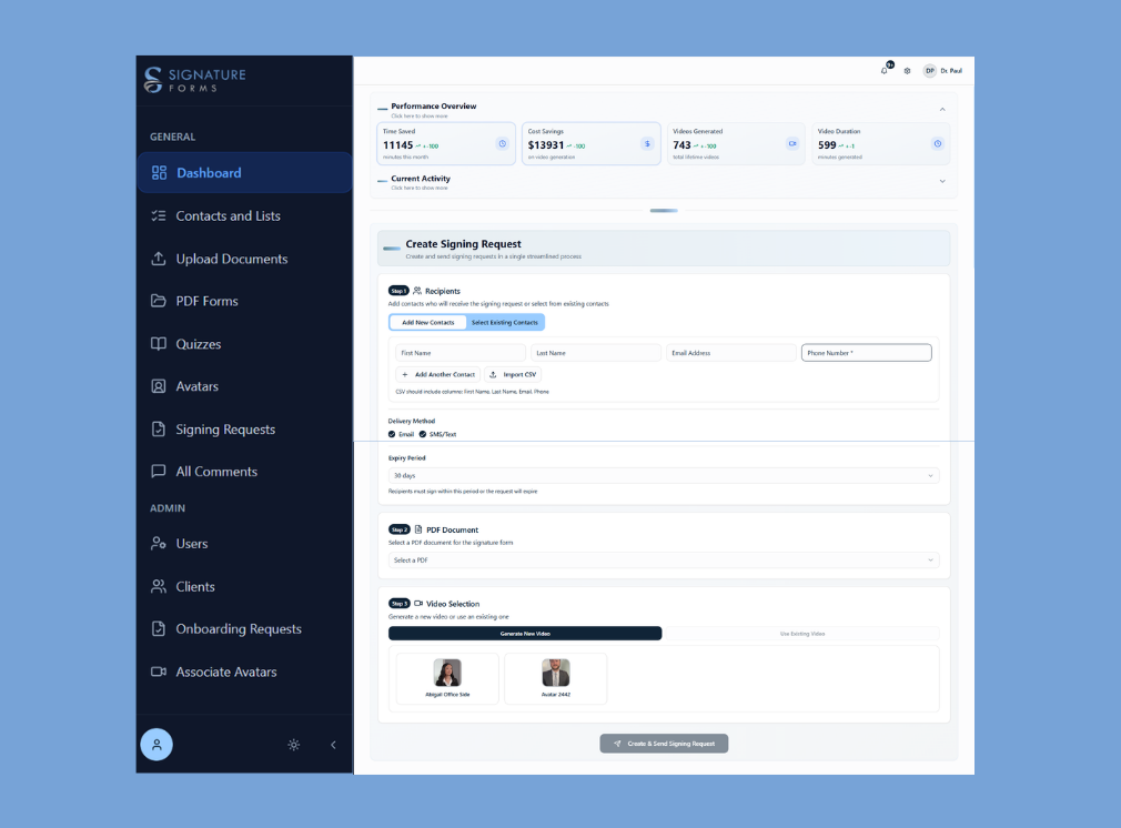 Signature Forms - AI Avatar Consent Sign App