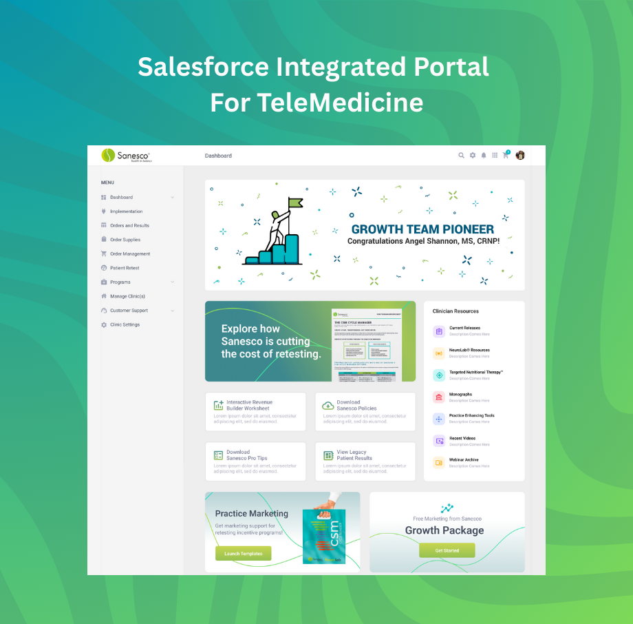 Sanesco Health - Web App + Salesforce Integration