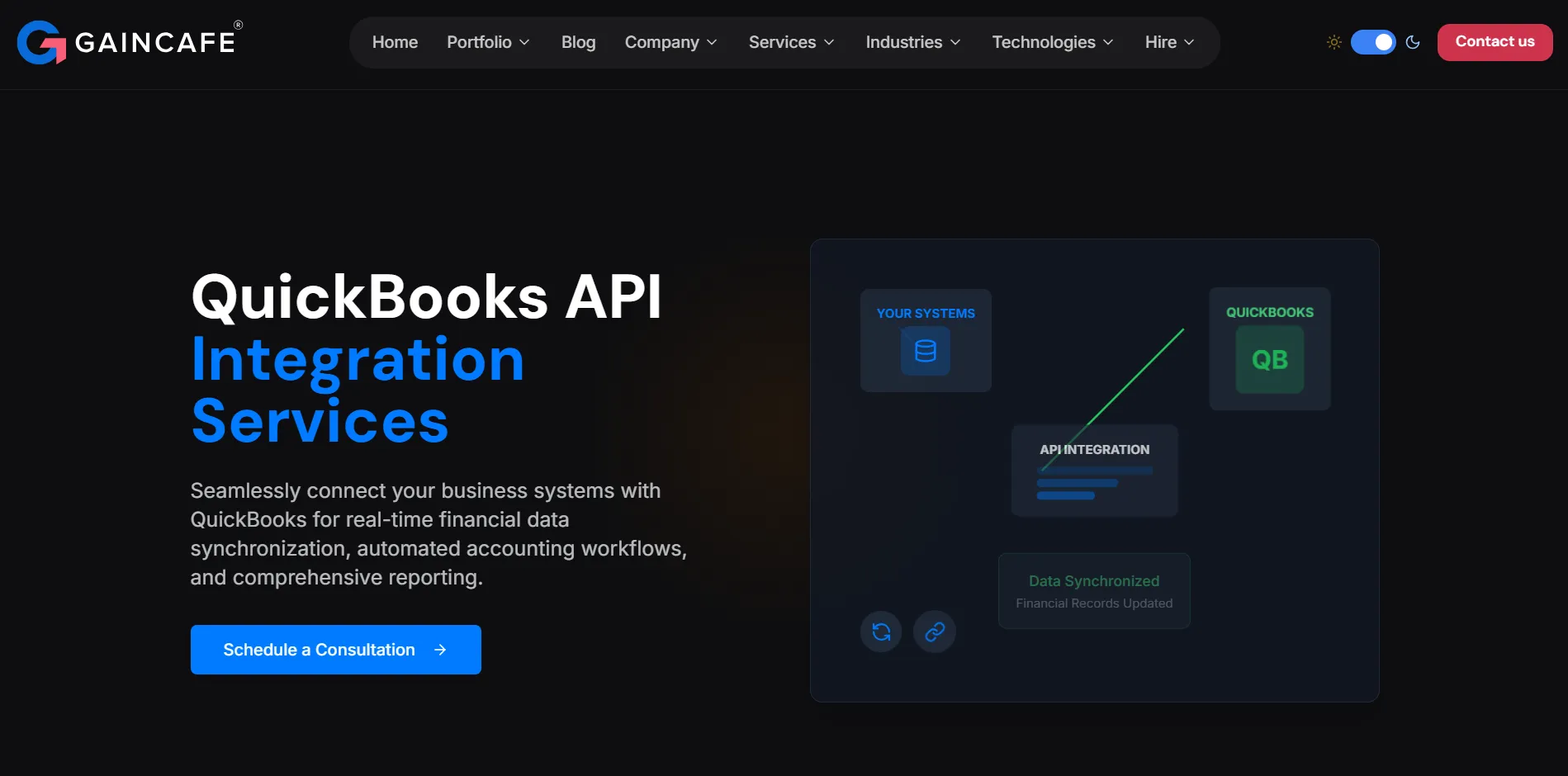 QuickBooks API Integration & Automation Experts | Gaincafe